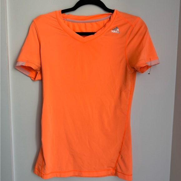 Adidas Orange V-Neck workout Top - Picture 1 of 5